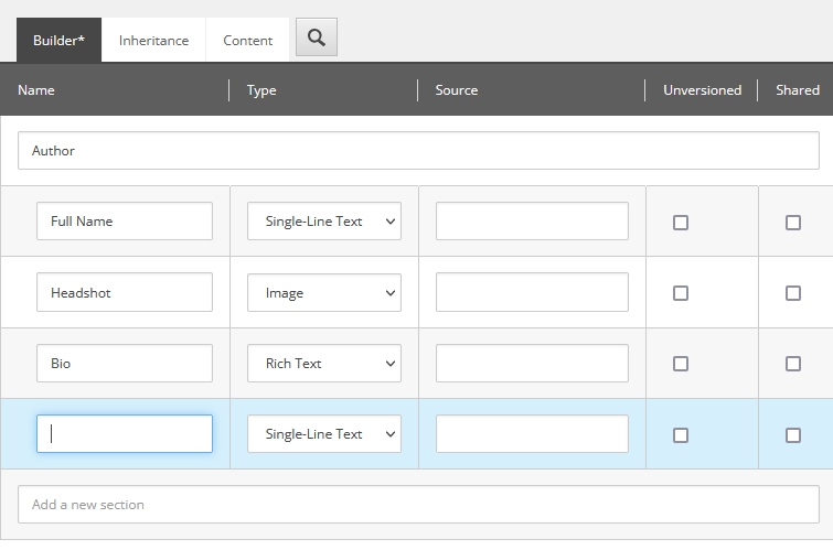 Sitecore content model example